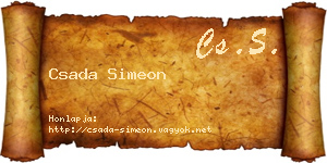 Csada Simeon névjegykártya